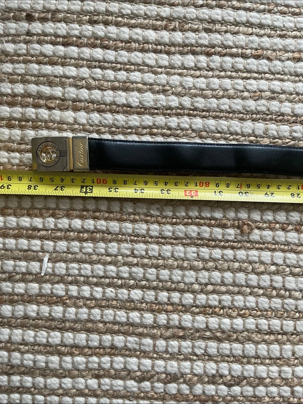 Vintage Cartier Ambassador by Cartier Paris Reversible Leather Belt 38”